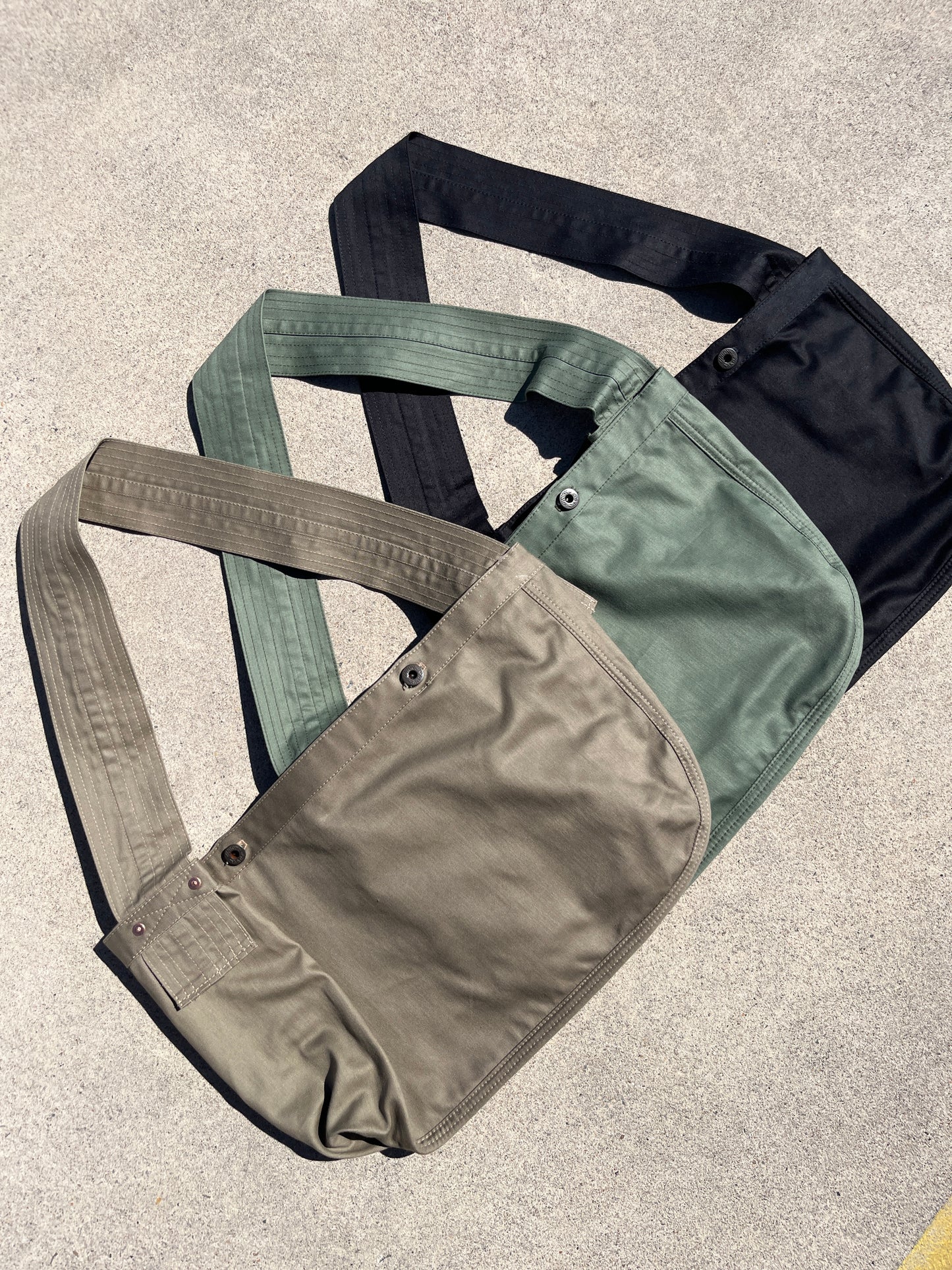Newspaper Bag  - Khaki Sateen Twill