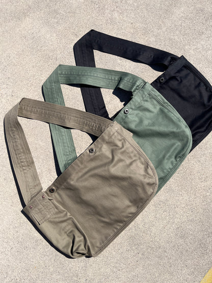 Newspaper Bag  - Khaki Sateen Twill